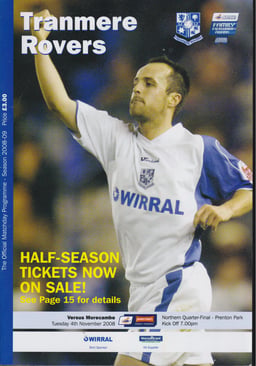 Tranmere Rovers v Morecambe Match Programme 2008-11-04